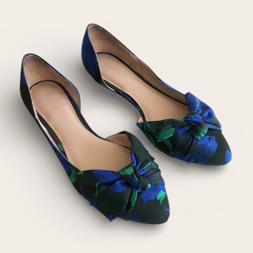 Kelly and Katie Floral Flats with bow detail - Picture 3 of 16